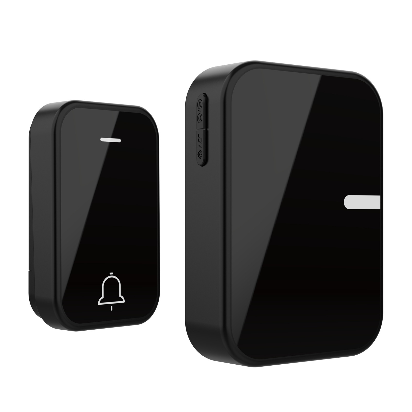 Home Digital Wireless Doorbell with Black Mirror Finish, Remote Control, and Music Functionality #10-50