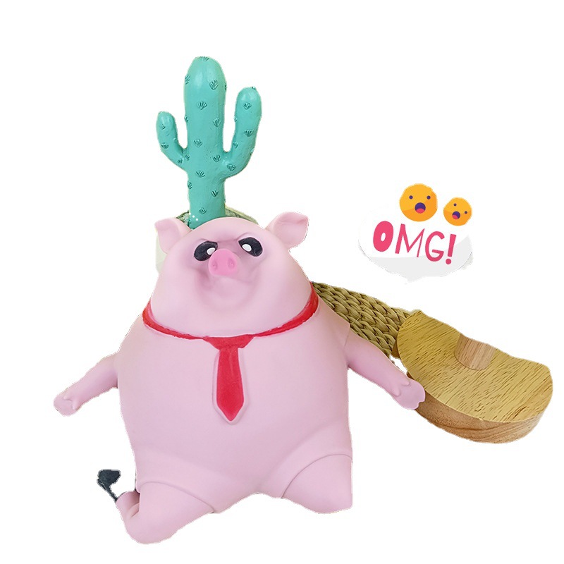 Pet Squeezing Pink Pig Stress Relief Toy Cute Squeezing Animal Little Pig Doll Stress Relief Toy toy artículos para mascotas