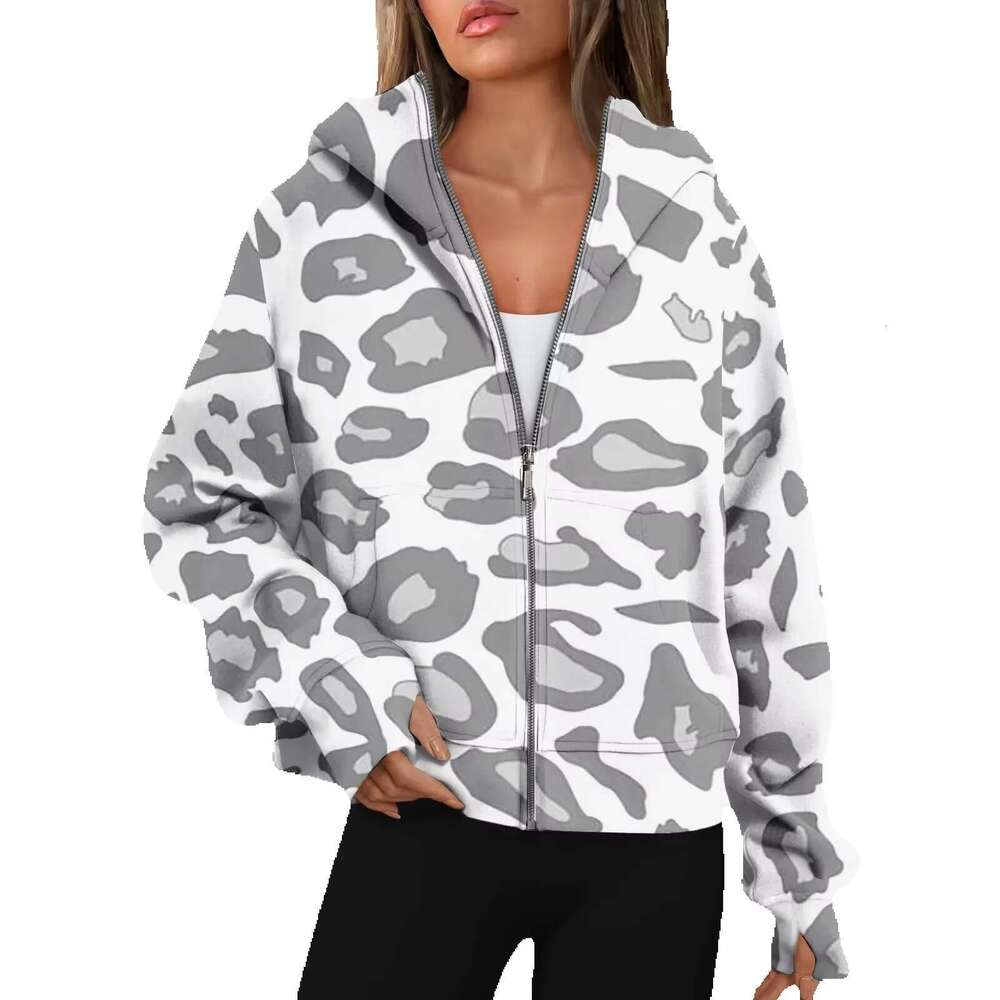 Custom Printing Hoodie Women's Sweatshirt Hooded Casual Zip-Up Boxy Fit Solid Printed Tops Autumn Pullover Hoodies Female-Mg266