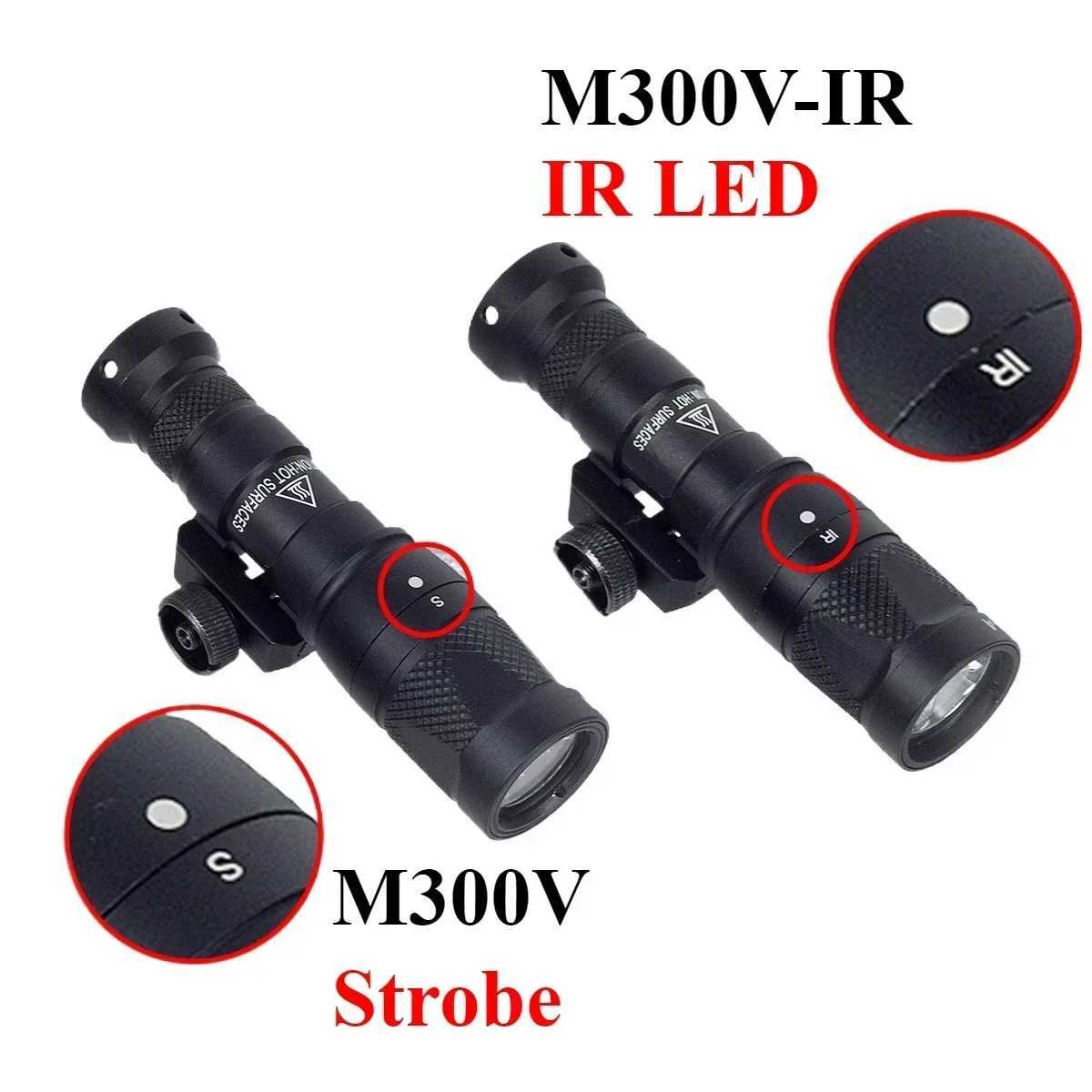 SF M300 Series Flashlight M300V IR Weapon Gun Light Strobe D Flashlight 20mm Rail Outdoor Hunting Airsoft Rif TorchXJ250303