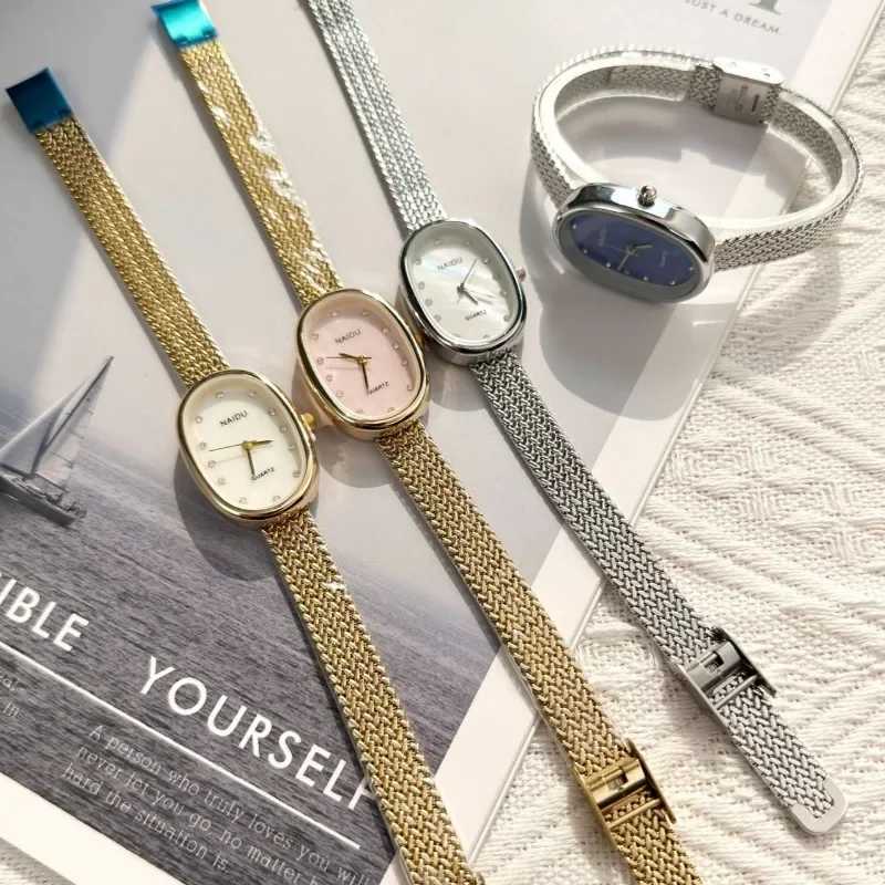 New Brand Quartz for Women Luxury Gift Oval Dial Rhinestone Adjustable Stainl Steel Str Wristlets WholesaleXJ250304