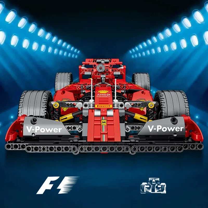 2024 New Technical Formula F1 Racing Car Building Blocks Set Model MOC Assembly Vehicle Bricks Kids Toys for Boys Christmas GiftT250304