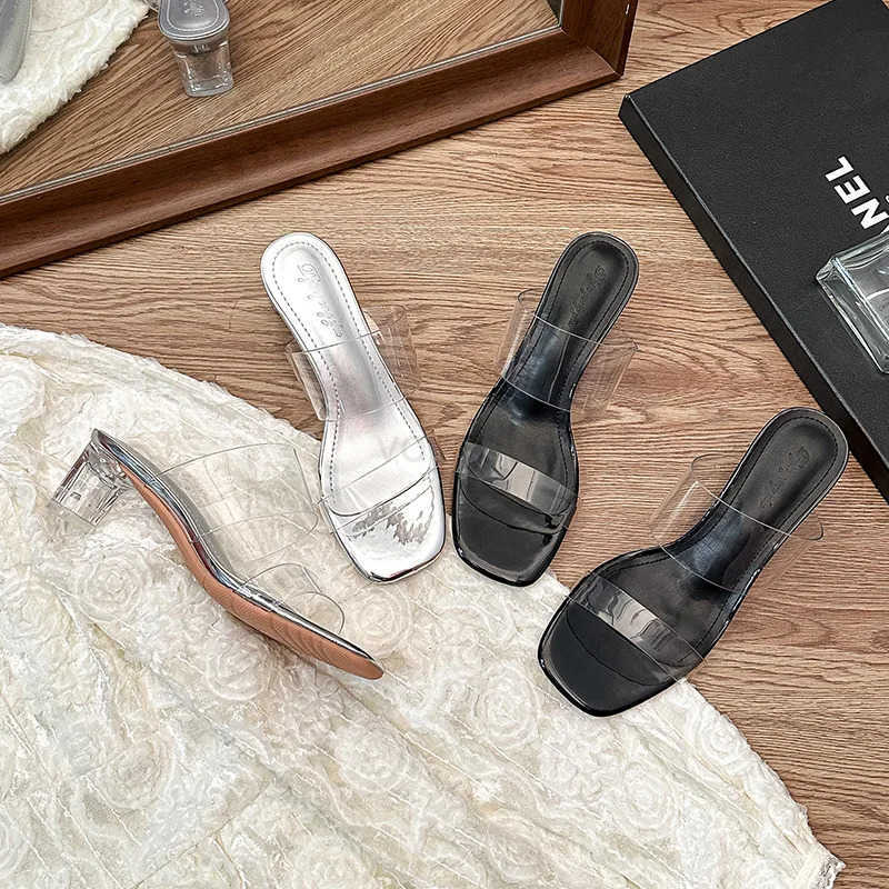 Wen Sandals Wearing Simple Style PVC Clear Strappy Buckle High H Wan Transparent H w Wen Shoes Z250304