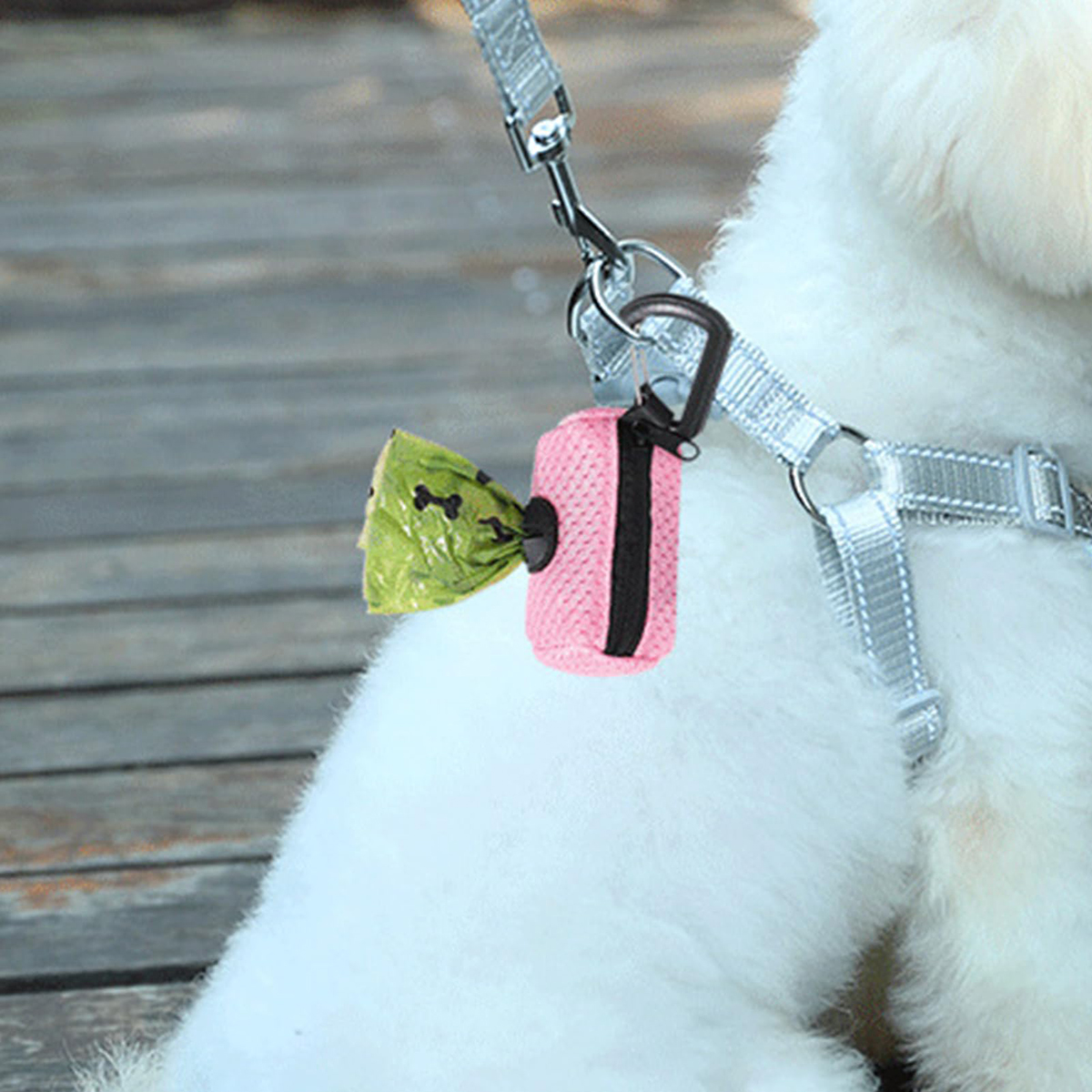 Dog Poop Bag Dispenser Fashion Dog Bag Holder With Mesh Fabric Attachment With Zipper Poop Bags Holder Poop Bag Holder