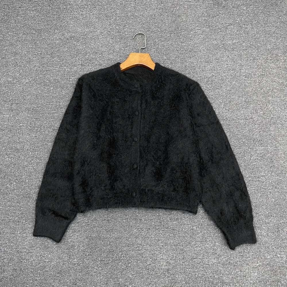 Women Autumn And Winter New Round Neck Single-Breasted Long-Sleeved Knitted Cardigan