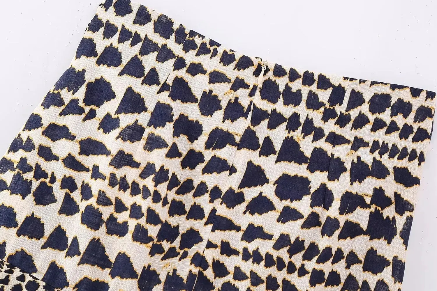 Women Vintage Geometric Print Knotted Mini Sarong Skirt Faldas Mujer Female Beading Tassel Casual Zipper Vestidos QUN4078 250304