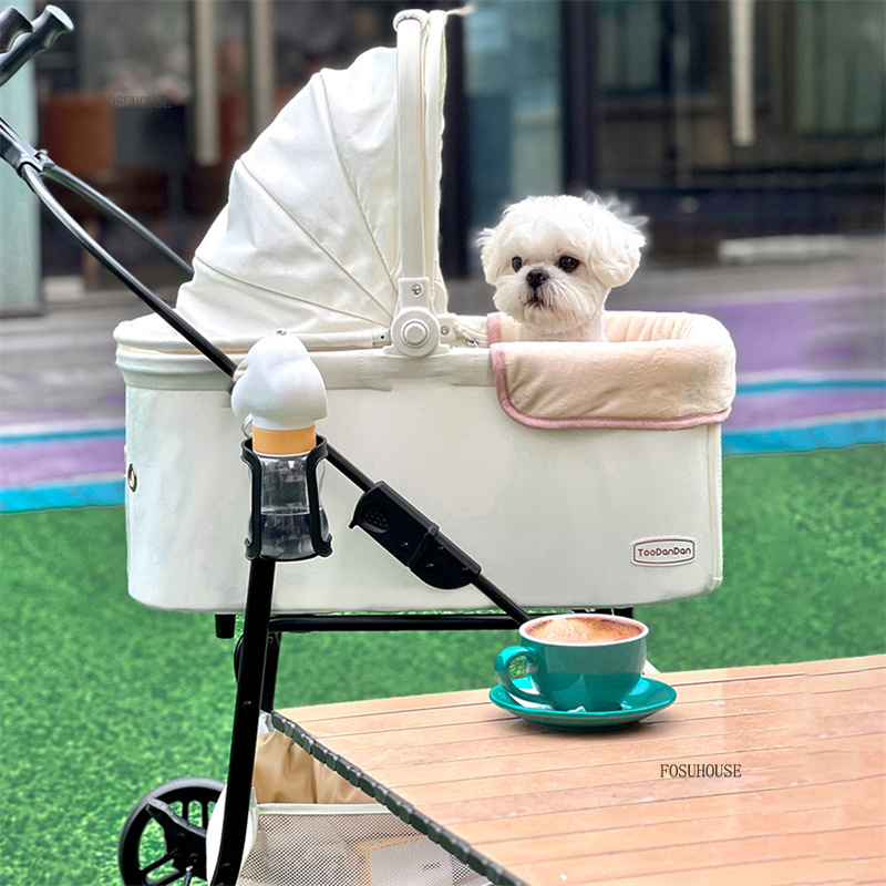 2 in 1 Pet Stroller Dog Multi-function Detachable Bag Cats Dogs Going Out Portable Foldable Strollers Car Basket Pet Products