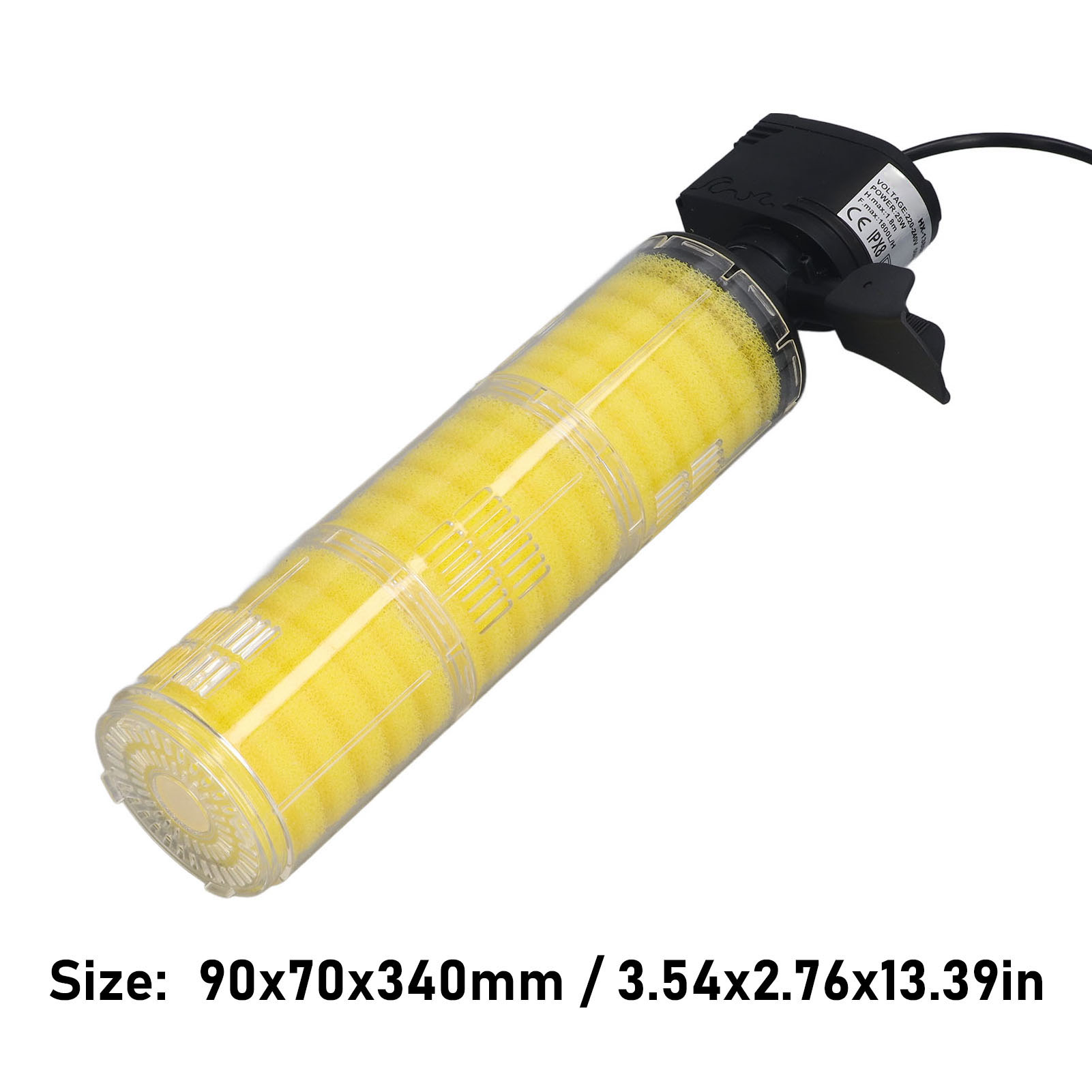 Submersible Aquarium Filter Fish Tank Filter 1800L/H 3 Layer Sponge Powerful 25W Submersible Power Filter with Water Pump
