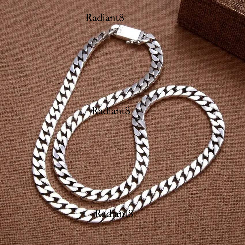 Chains Original Certified Cuban Chain Authentic Solid Sier Necklace