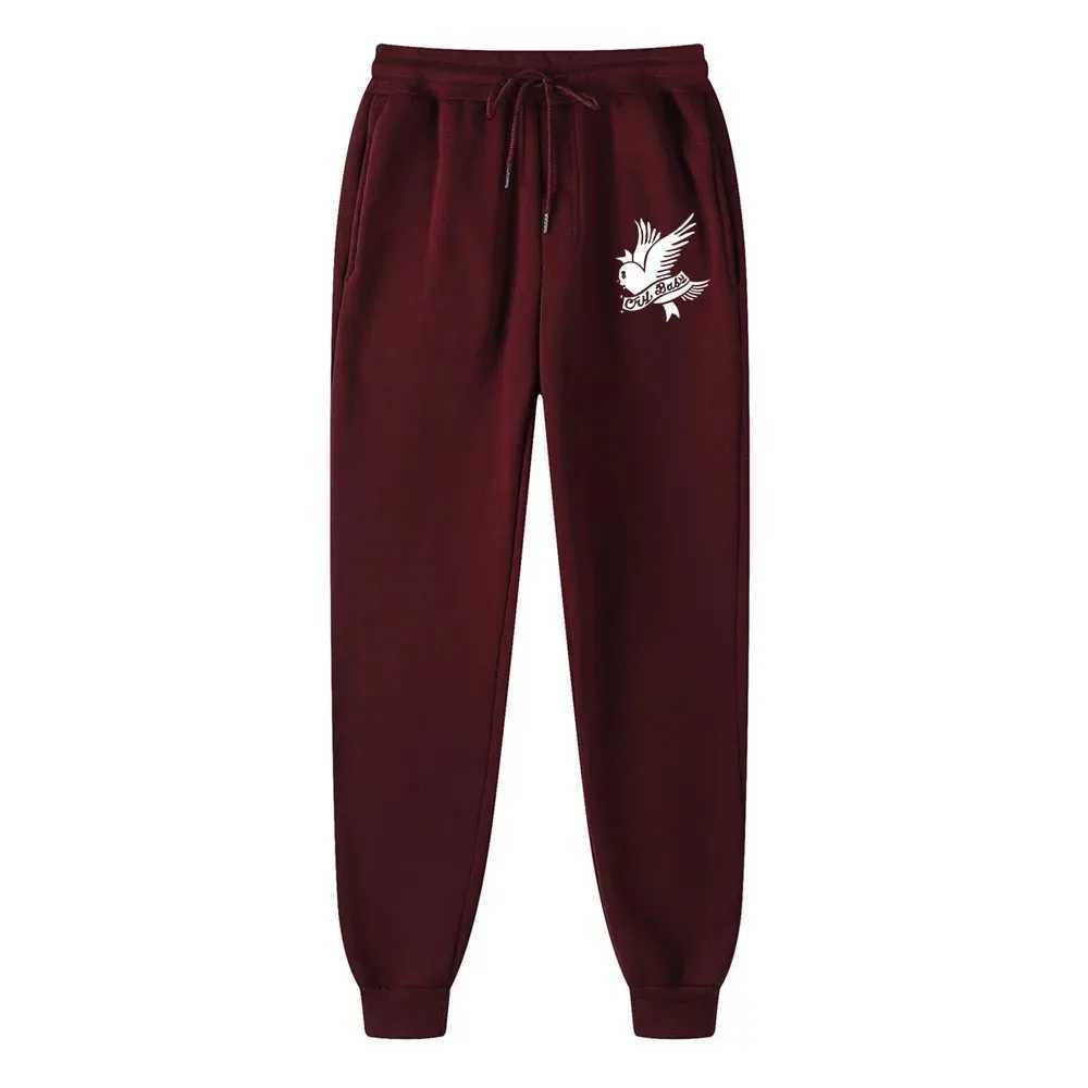 Fashionable white dove print mens pants street hip-hop casual pants fitness jogging Lil Peep sweatpants autumn trousers S-3XLXJ250303