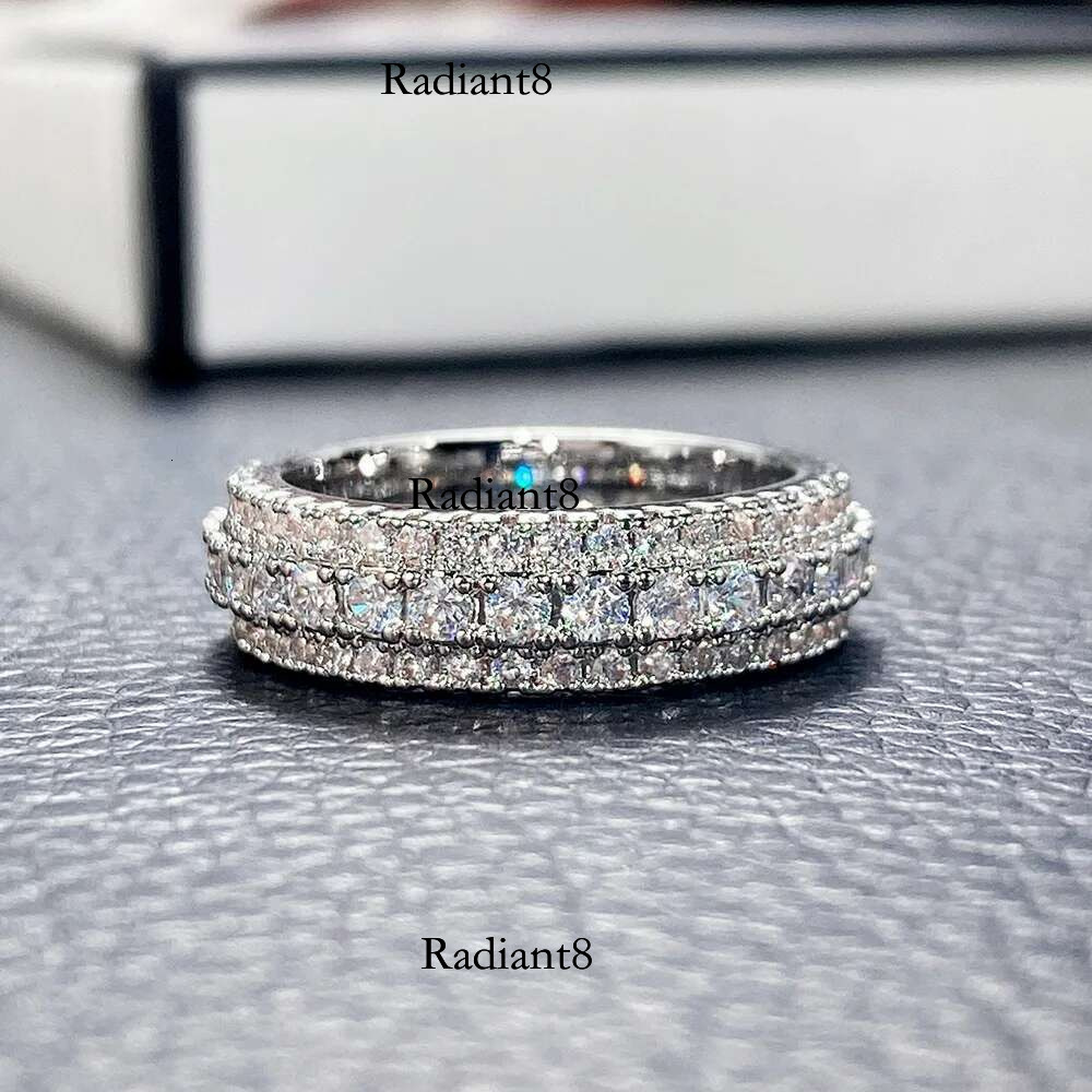 6mm Wide Moissanite Wedding Solid Sterg Sier Ring Eternity Band Engagement Rings for Women Wholesale Gifts
