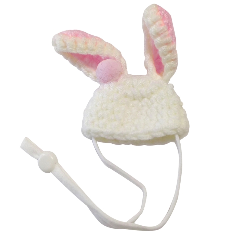 Funny Hamster Hat Rabbit Ears Shaped Costume Birthday Guinea-Pig Headgears Supplies Adjustable Handwoven Cap