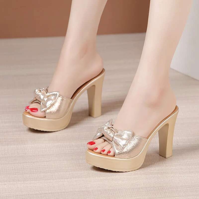 leather quality summer sandals for women 10cm high heel new 2025 size 32 33 43 platform open toe elegant shoe black gold