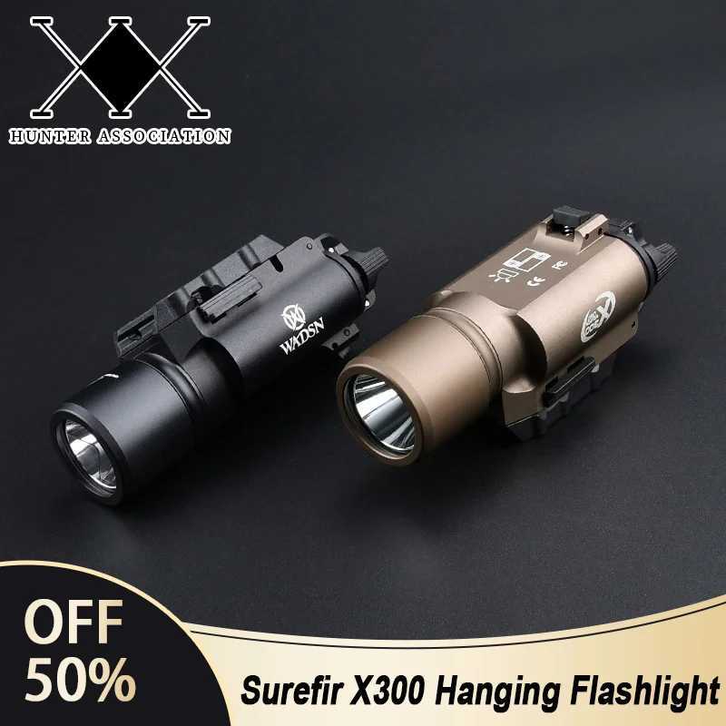 Tactical air gun Surir X300 metal pistol light suitable for 20mm Picatinny track weapon hunting reconnaissance light flashlight D flashlightXJ250303