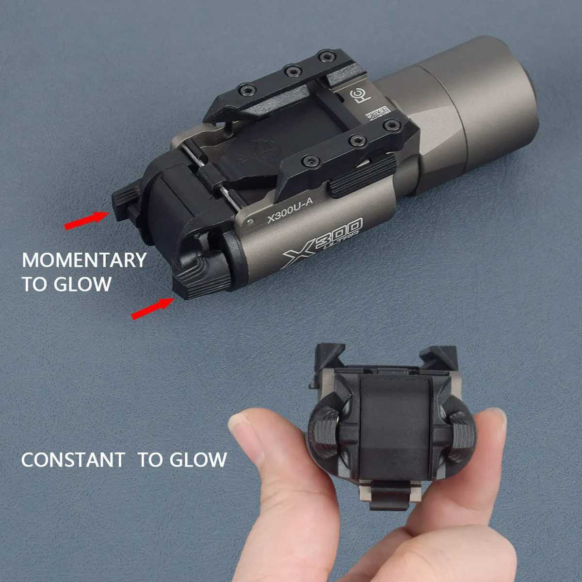 Tactical X300U X300 Ultra X300V Metal Pistol Scout Light Airsoft XH35 Weapon Gun Light Strobe Flashlight Lanterna TorchXJ250303
