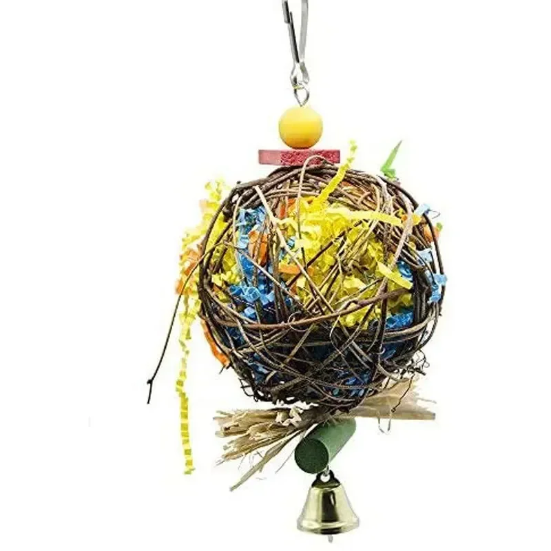 2pcs Parrot Toy Vine Ball Brushed Grass Bird Supplies Parrot Bite Toy Bird Toy