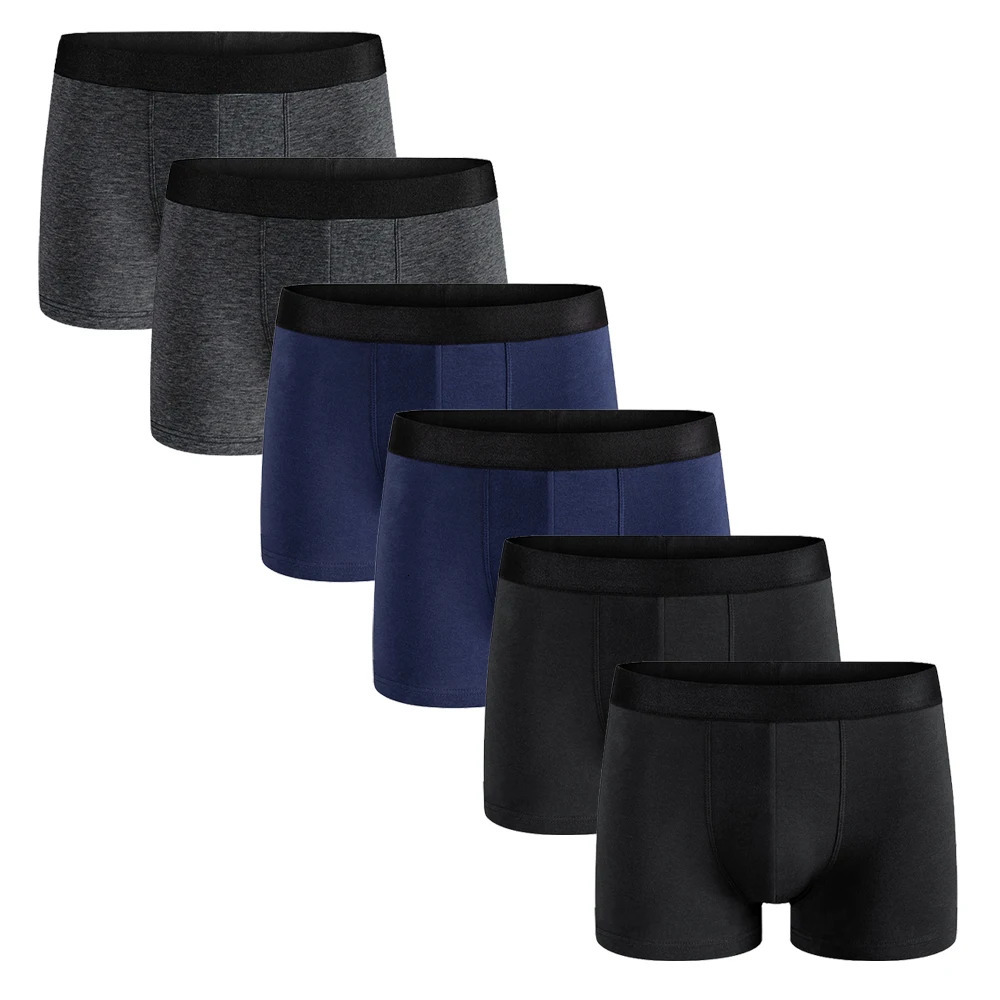 6pcs Pack Men Panties Cotton Underwear Male Boxer And Underpants For Homme Set Shorts Box Slip Kit 250303