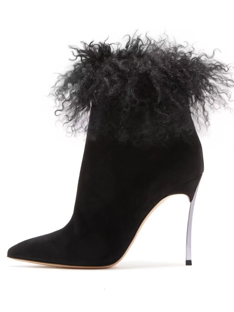 Ins Fashion Show Electroplating And Fairy Plush Short Women's Shoes Ankle Boots