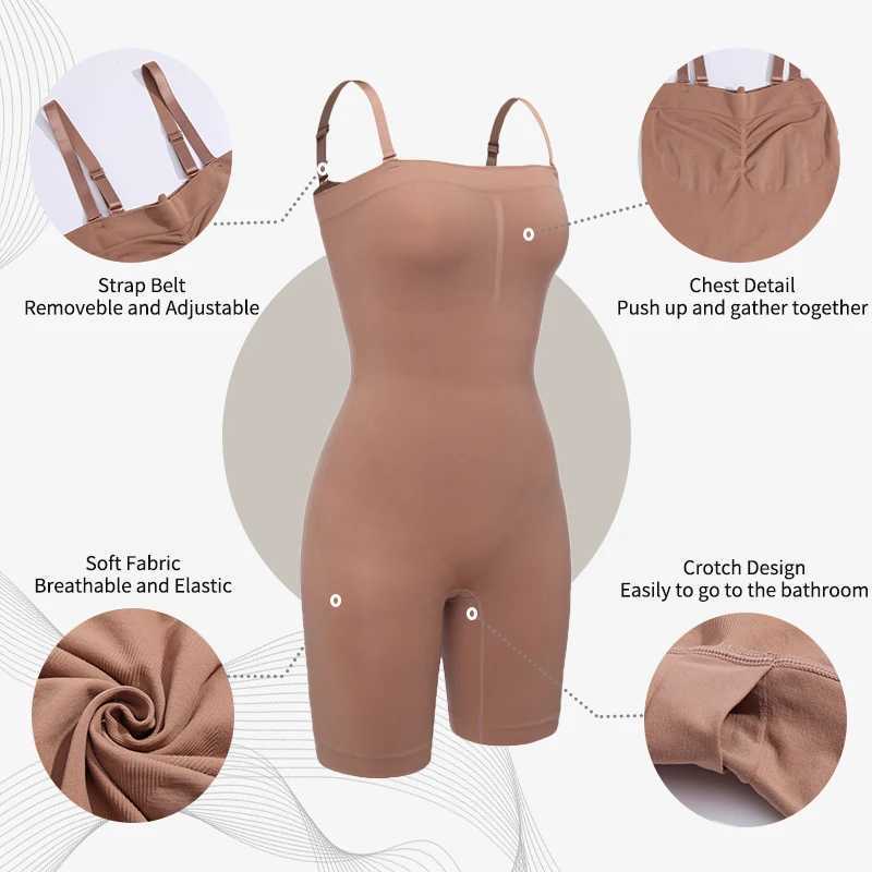 Seamless Bodysuit Women Shapewear Butt Lifting Tummy Sheath Thigh Slimmer Over Bust Compression Body Shaper Postpartum UnderwearXJ250304