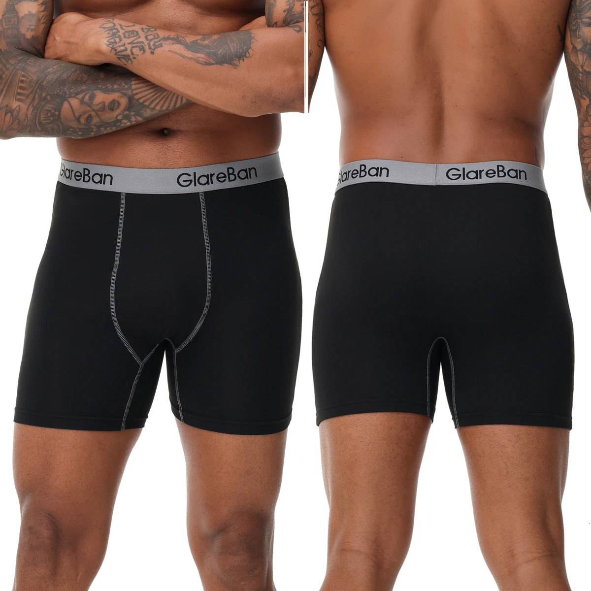 4pcs Set Mid-Long Boxer Shorts Mens Underwear Male Underpants for Men Homme Boxershorts Slips Soft Panties Sexy 250303