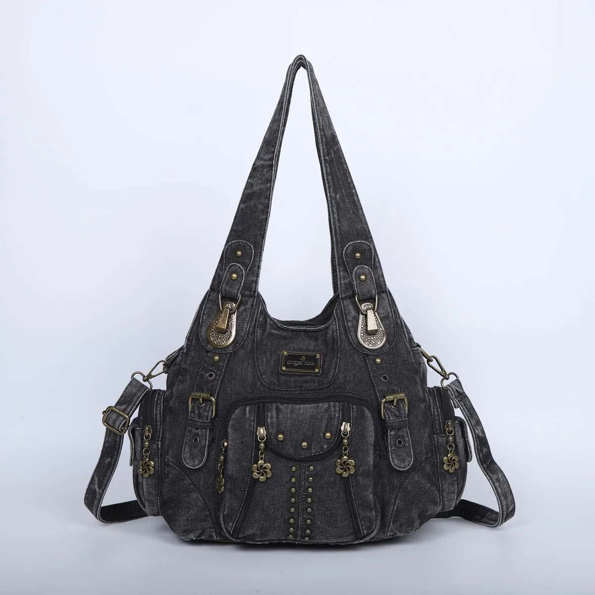Angelkiss Fashion Handbags Women Bags PU Leather Handbag Female Satchel Big-Capacity Shoulder Purse Bag Bolsa Feminina