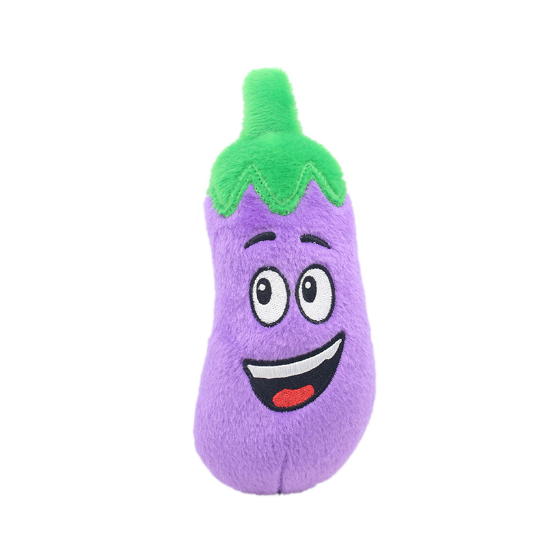Cute Fruits and Vegetables Dog Squeaky Toys, Squeeze Squeaker Puppy Dog Toys, Plush Dog Chew Toys, Dog Squeak Toys Pet Supplies for Small Medium and L