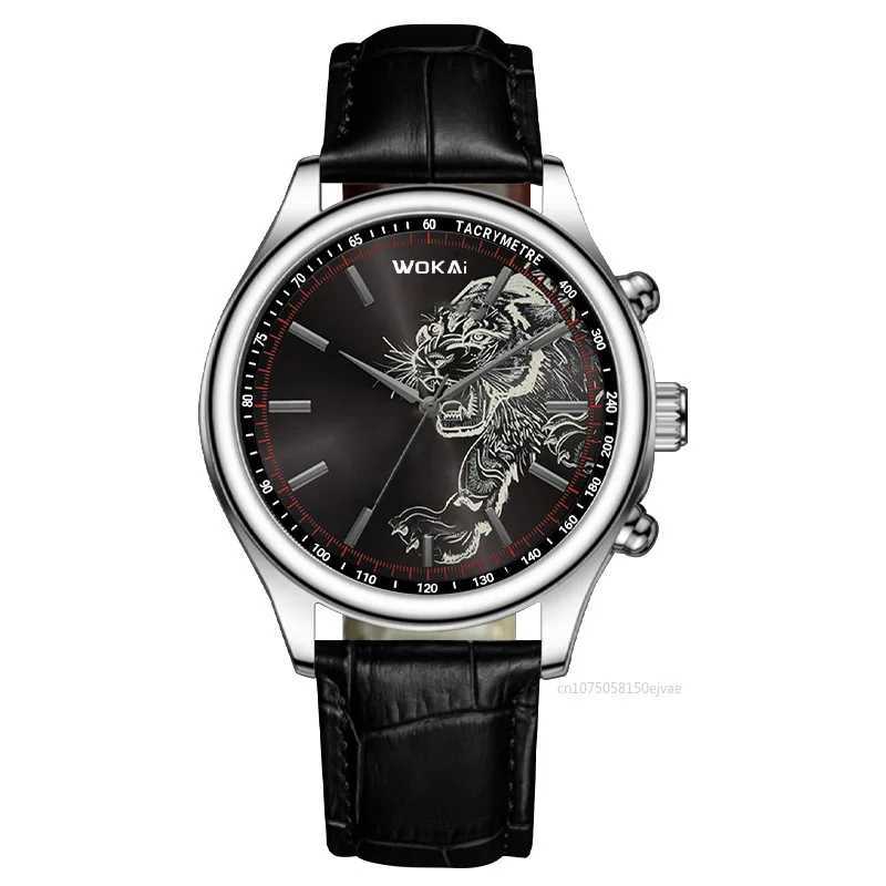Casual Belt Mens Fashion Tiger Men Wristbands Casual Leather Band Quartz is LuxuryXJ250304
