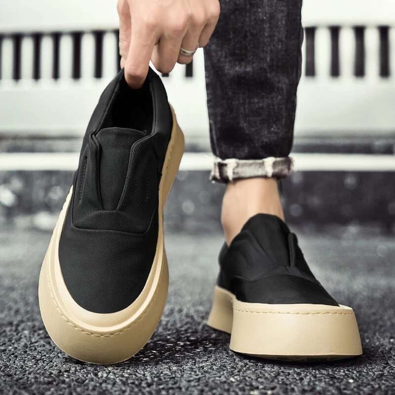 Canvas Summer Platform Casual Sneakers Man en Vulcanized For New Walking Loafers Men Slip On Shoes Green