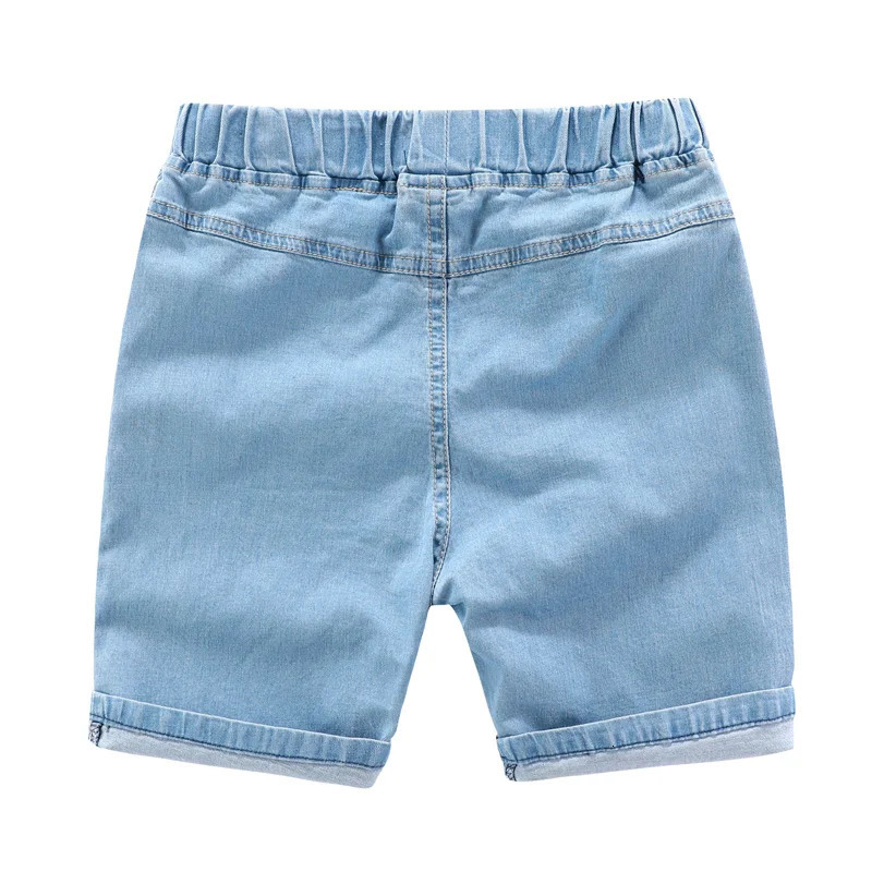 DE PEACH Summer Baby Boys Jeans Shorts Children Cotton Denim Toddler Kids Girls Casual Cowboy Short Pants 250303