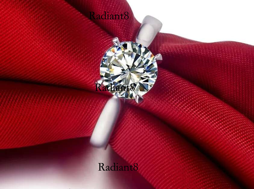 Solid Platinum PT950 2CT Moissanite Dia Engagement Lovely Jewelry Gift For Lady D Color VVS1 White Gold Ring