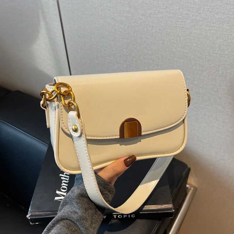 Luxury Women Brand PU Leather Crossbody Bag Retro Chain Lock Saddle Messenger Shoulder Bag Y250303