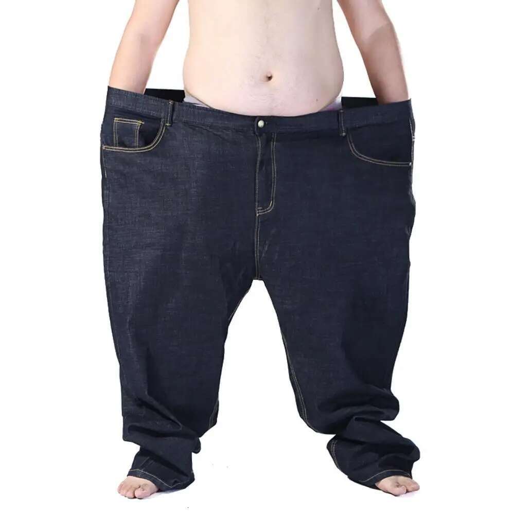 Plus Size Men 200Kg Large Size 14Xl 11Xl 12Xl 15Xl Autumn And Winter Pants Large Stretch Straight 50 54 56 60 Black Jeans