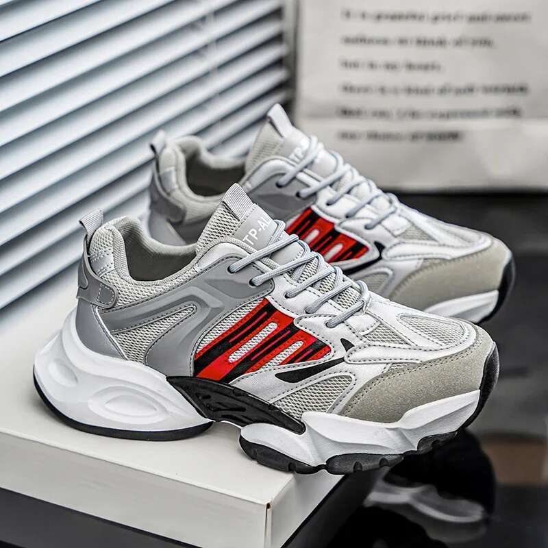 Breathable Shock Absorption Classical Running Lightweight Leather Sneakers Men Comfortable Outdoor Sport Shoes