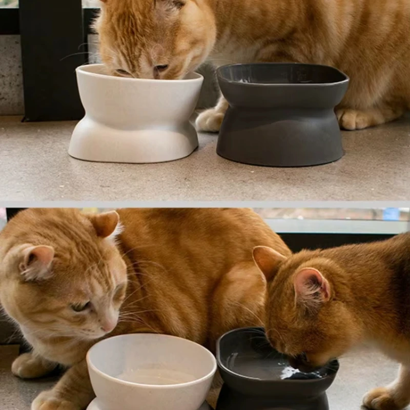 1pc Plastic High Footed Slanted Bowl for Pets, Water and Food Feeders, Suitable for Cats and Dogs