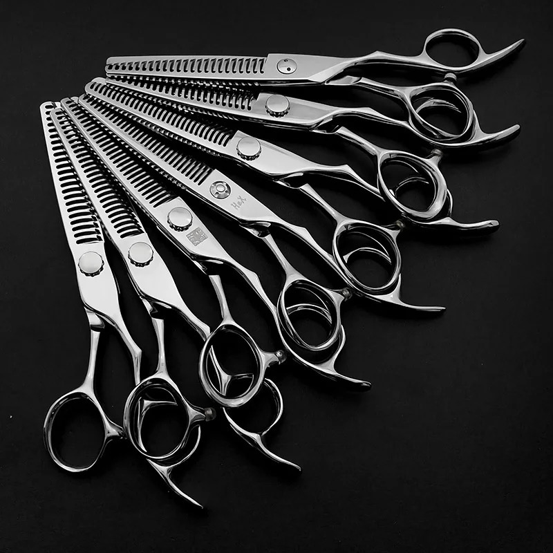 CNC Mirror Technology Cobalt Steel Scissors multiple hair professional barber Thinning scissors 6.0 hairdressing scissors 250304