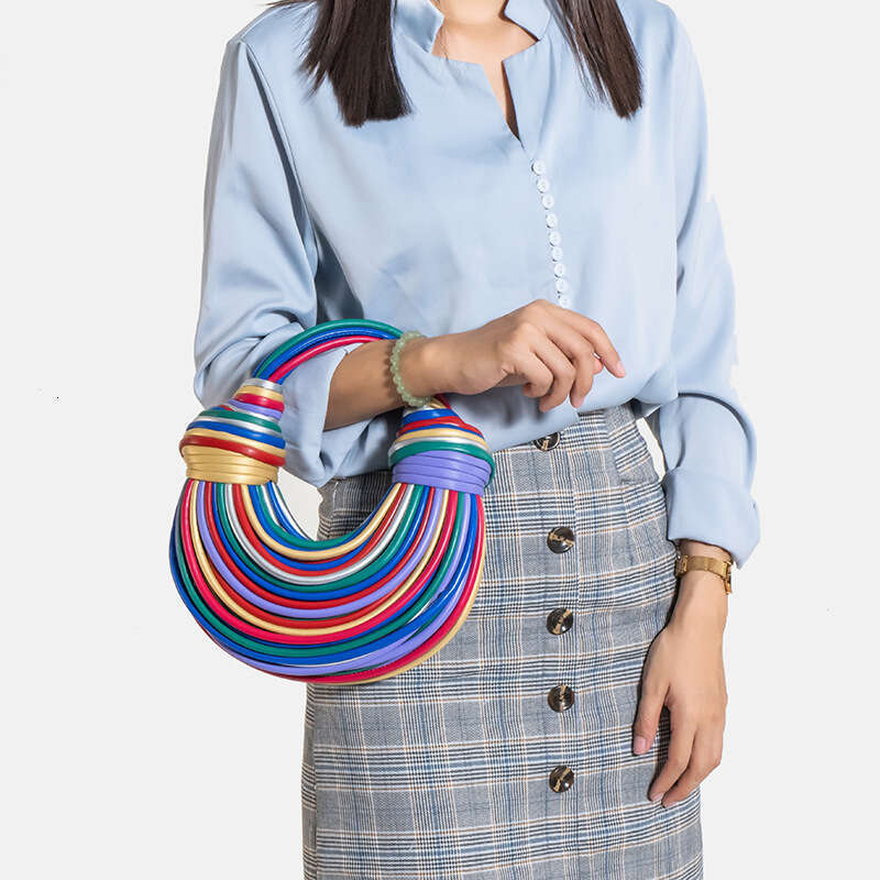 New Fashionable Hand Woven Handbag For Women, Niche Knotted Noodle Bag, Hand-Held Armpit Dumpling Bag