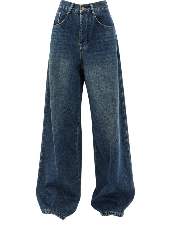 Retro Wide Leg Baggy Jeans Y2k Spring Summer Loose Vintage Jeans Pants for Women Straight Large Size Pants Y2K Streetwear 250228