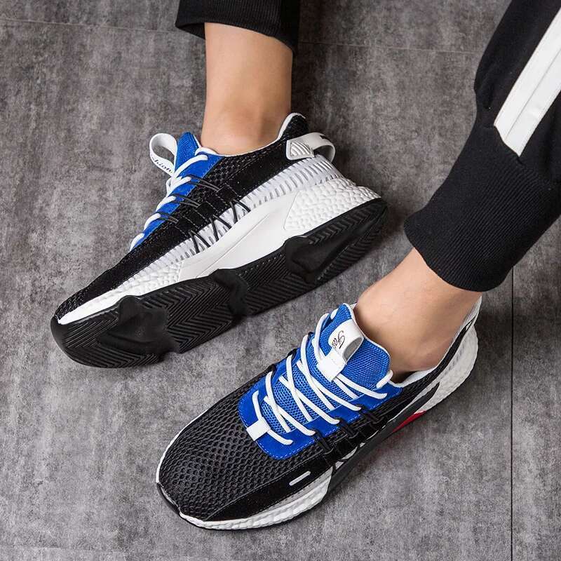 2025 Fashion Platform Sneakers Flying Woven Men Mesh Breathable Casual Men's Shoes Tenis Mascuo atillas Hombre