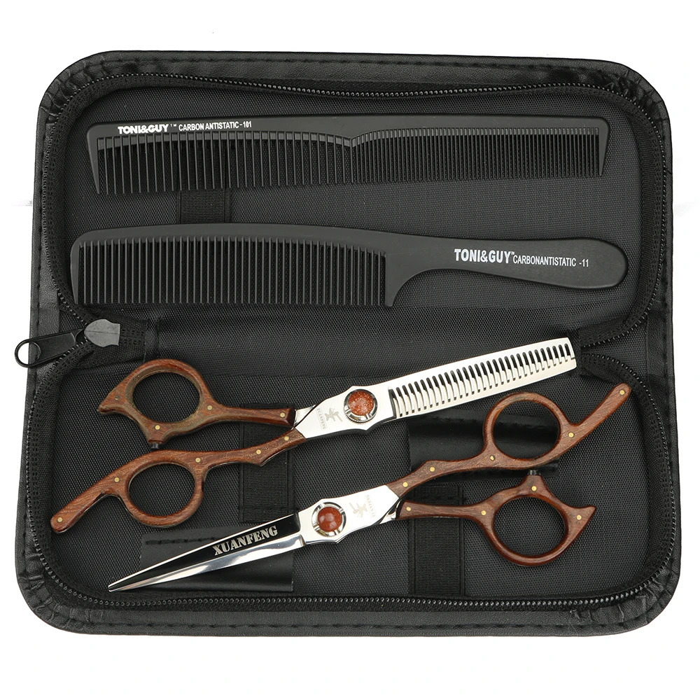 VG10 Steel 6-inch Professional Hair Scissors Barber Cutting and Thinning Scissors Set 250304