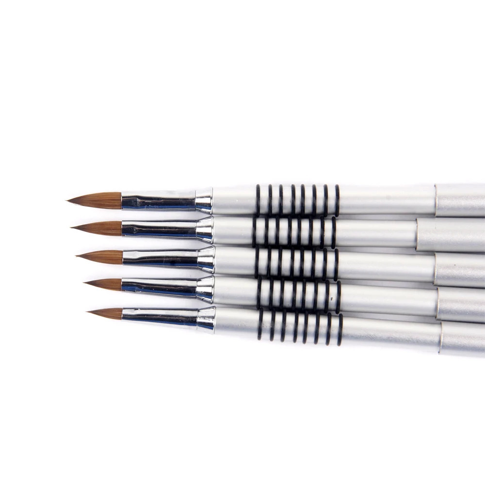 ANGNYA 10 piece Kolinsky mink acrylic brush size 2#/3#4#/6#/8# nail art brush professional silver copper handle brush 250304