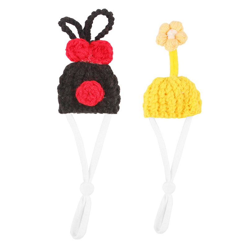 Cute Cartoon Guinea Hamster Knitted Hat Mini Hand Plush Hat Handmade Knitted Small Animal Hat Pet Cosplay Cap Pet Decoration Cap