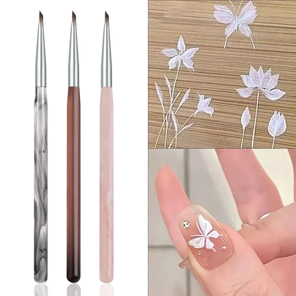 French nail art brush Acrylic professional gel nail polishing machine flower butterfly painting handle tool 250304