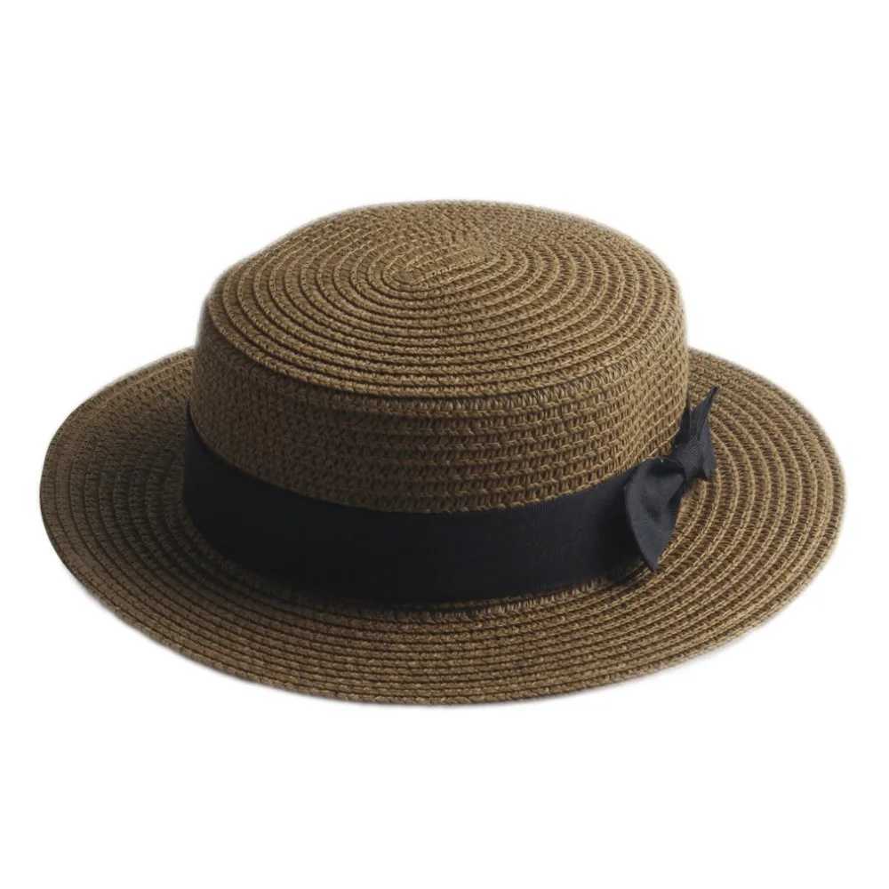 Mistdn Fashion Women Men Summer Str Boater Hat Boonie Hats Beach Sunhat Bowler CsXJ250304