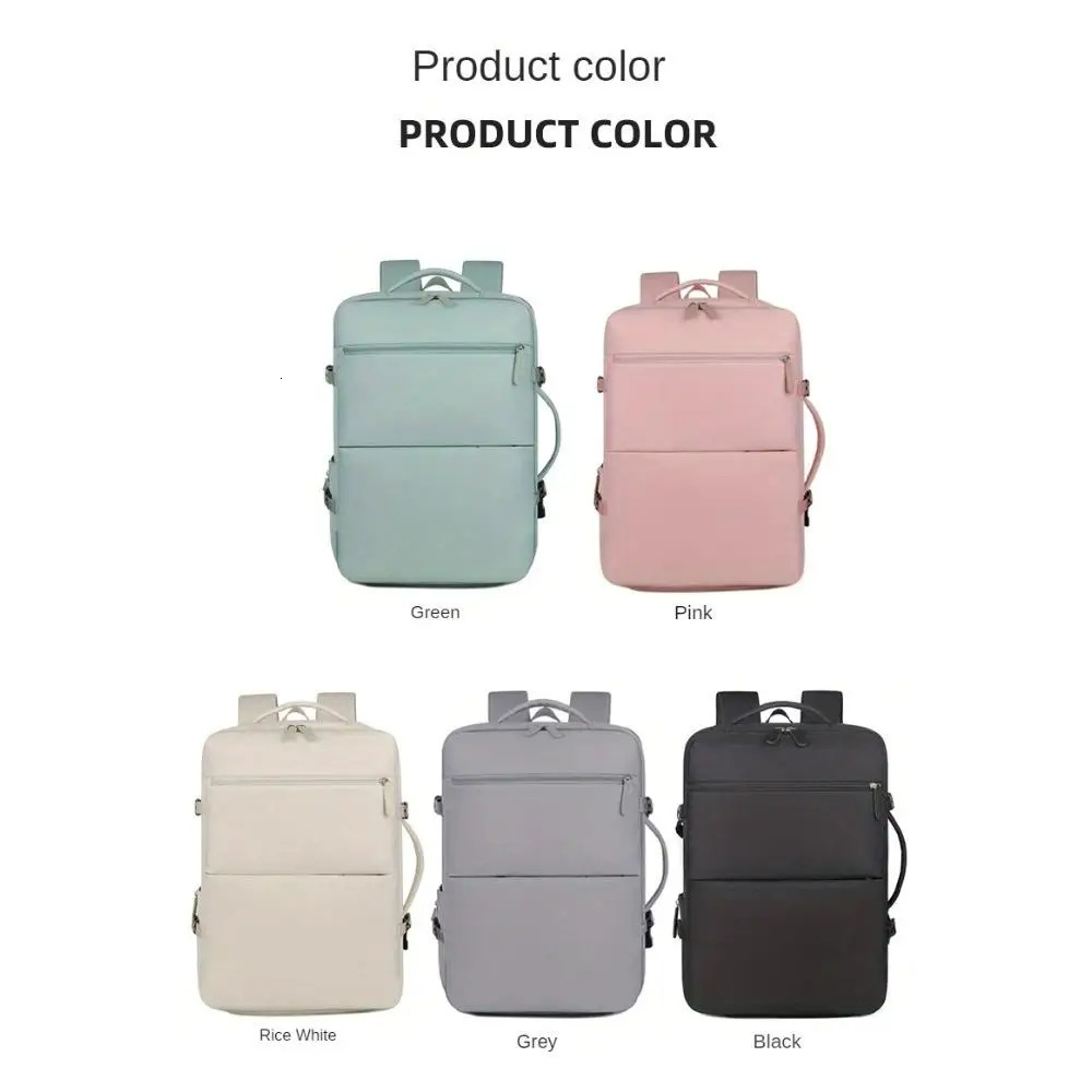 Ship from US USB Charging Womens Backpack with Shoe Pocket Large Capacity FlightApproved Travel Bag 250304FBB