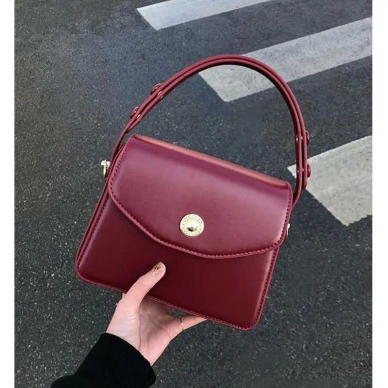 JIAERDI Vintage Red Square Bag Women New Handle Pu Leather Solid Messenger Bag Purse Female Harajuku Aesthetic Bag Women Z250303