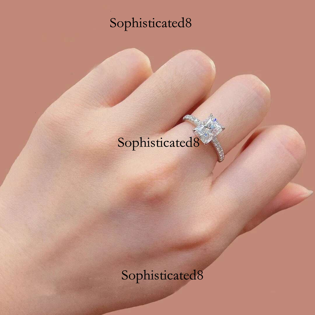 NKHOG 1ct 2ct 3ct 7x9mm Moissanite Rings Sterg Sier Colorless VVS Dia Engagement Wedding Ring Women Band Jewelry