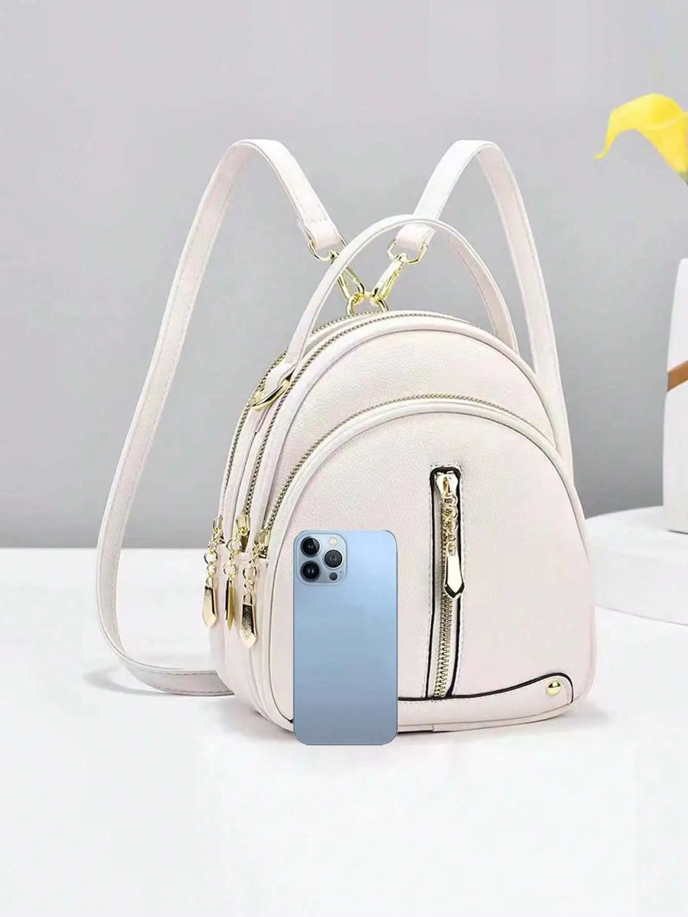 Ship from US Fashion Womens Small Backpack MultiFunctional Soft Leather Shoulder Bag With One CrossBody And Handheld Option 250304FBB