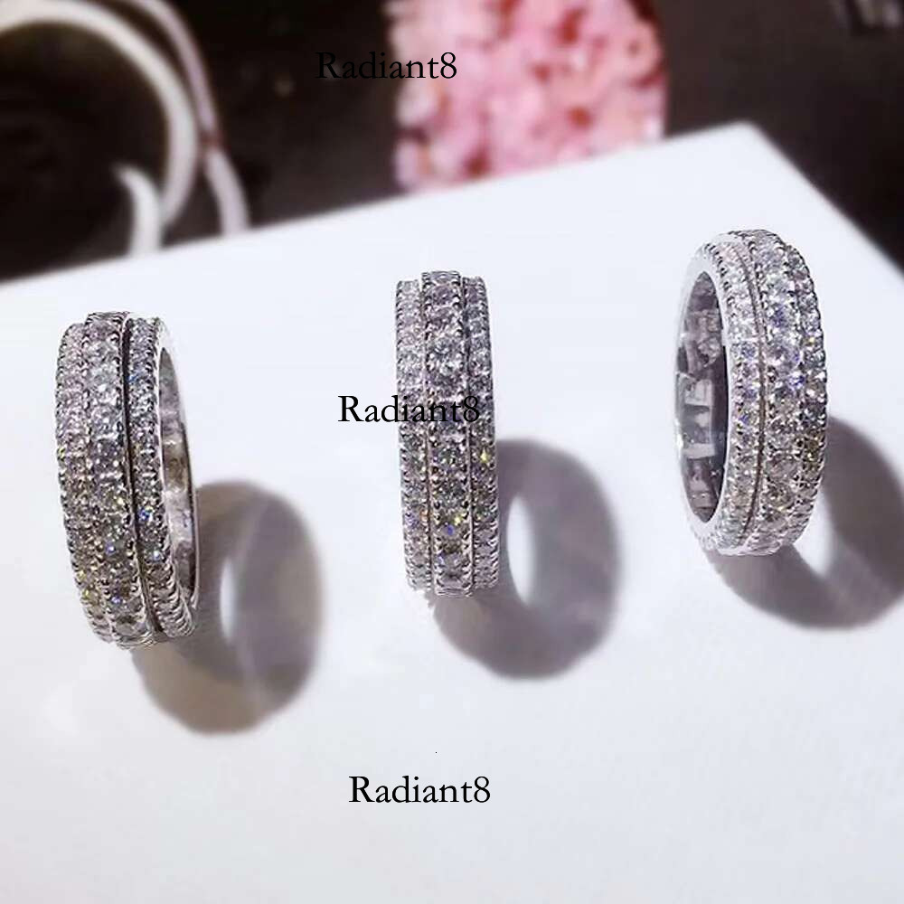 6mm Wide Moissanite Wedding Solid Sterg Sier Ring Eternity Band Engagement Rings for Women Wholesale Gifts