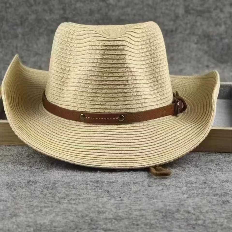 62cm large waisted cowboy hat summer Sunscreen sun hat foldable summer beach travel str hat large waisted mens hatXJ250304