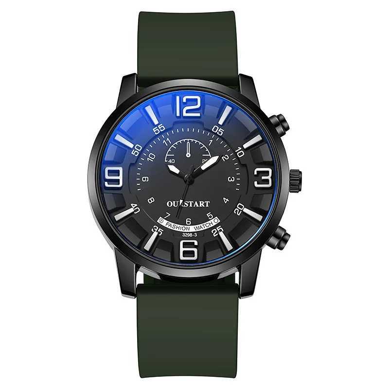 Fashionable and casual three-dimensional digital blue glass quartz silicone menXJ250304